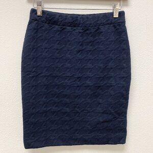 Houndstooth Pattern Navy Blue Skirt